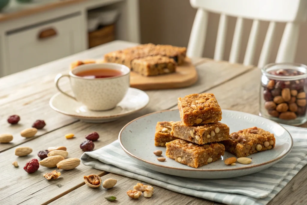 Enjoying Homemade Mixed Nut Energy Bars