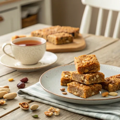 Enjoying Homemade Mixed Nut Energy Bars