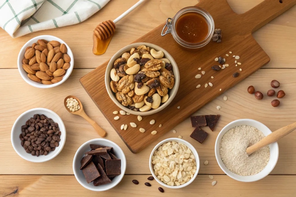 Ingredients For Mixed Nut Energy Bars