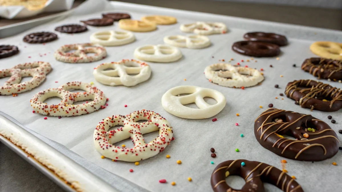 Decorating White Chocolate Pretzels – Toppings & Final Touches