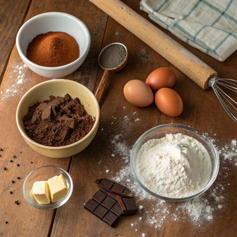Ingredients For A Dark Chocolate Cake